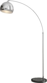Ív alakú állólámpa, állítható magasságú, lábkapcsolóval, 170-180 cm, ezüst fekete