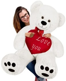 Deuba® Teddy mackó szívvel XXL 150 cm - fehér