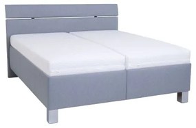 Kárpitozott ágy matraccal és beépített tárolóval ALIS 160x200 cm világosszürke