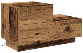 Éjjeli Szekrény LED Világítással Régi Fával 100x36x49 cm