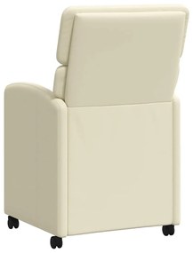 vidaXL Kerekes Étkező Székek 2 pcs Krém 58 x 65 x 98 cm Műbőr