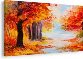 Kép - olajfestmény, színes ősz (90x60 cm)