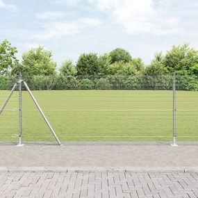 Hegesztett Drótkerítés 7 Talpas Poszttal 10 x 0,8 m Horganyzott Acél