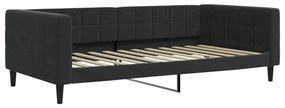 fekete kihúzható bársony heverő matraccal 100 x 200 cm