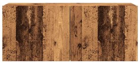 antik fa színű falra szerelhető TV-szekrény 100 x 30 x 41 cm
