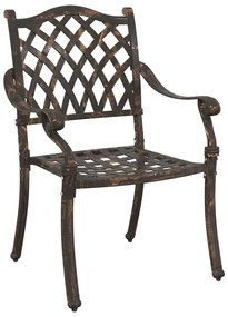Kerti Szék párnával 2 pcs Bronz 55 x 56.5 x 91cm Alumínium