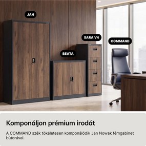 Bőr vezetői irodai szék kék COMMAND
