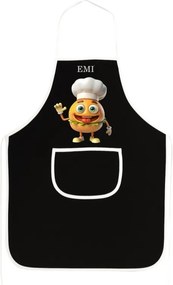 EMI Burger konyhai kötény, Fekete