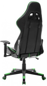 fekete és zöld műbőr gamer szék