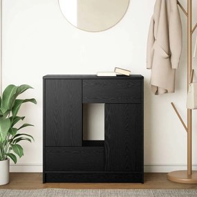fekete tölgy komód fiókokkal és ajtókkal 70,5x34x74,5 cm