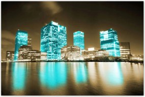 Poszterek 120x80 Kék felhőkarcolók London