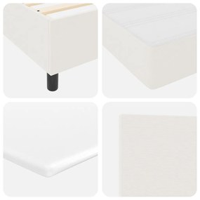 Boxspring Ágy Matrac &amp; LED Krém 100x200 cm Bordázott Szövet