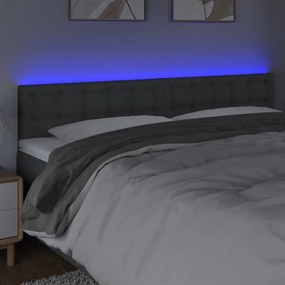 sötétszürke szövet LED-es fejtámla 160x5x78/88 cm