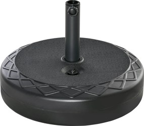 Outsunny 40 kg -ig tölthető kerek napernyőtartó, napernyő súly, tartó 38/48 mm-es átmérőjű napernyőhöz, erkélyre, teraszra, kertbe, fekete | Aosom