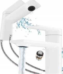 Alacsony mosdó csaptelep fürdőszoba álló Fehér Cabo mosdó csaptelep