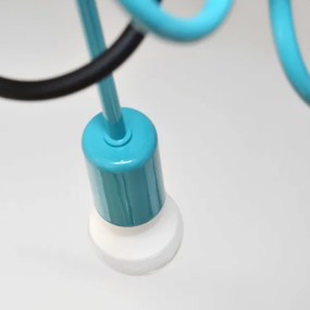 Felületre szerelhető csillár OXFORD 4xE27/15W/230V fekete/türkiz