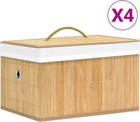 vidaXL 4 db bambusz tárolódoboz