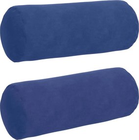 vidaXL Hengerpárnák 2 pcs Rendőrségi kék Ø 15 x 40 cm Bársonyos szövet