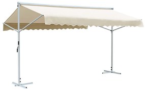 krémszínű szabadon álló napellenző 500 x 300 cm