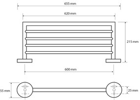 SAPHO XR413 X-Round törölközőtartó 65 cm, ezüst