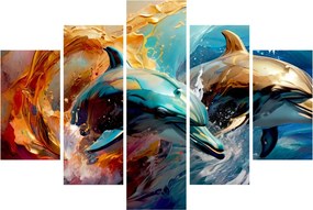Kép - Delfin festmény (150x105 cm)