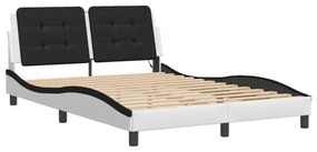 fehér és fekete ágykeret LED-ekkel matrac nélkül Zadar 140 x 190 cm