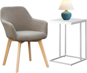 Home staging 3 részes szett - fotel asztali lámpa konzolasztal kék/ fehér