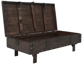 Vintage stílusú furnérlemez fa dohányzóasztal 120 x 55 x 35 cm