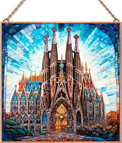 Sagrada Familia-Ólomüveg stílusban üvegkép, falikép