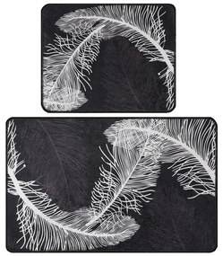 Antracitszürke fürdőszobai kilépő szett 2 db-os 60x100 cm Alisan – Foutastic