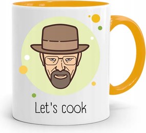 Sárga Bögre Szakácsnak Let's Cook nyomott mintával
