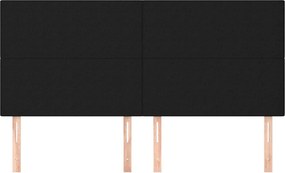 fekete szövet fejtámla 160x5x118/128 cm