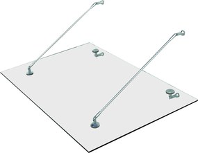HOMCOM Üveg Napernyő Ajtó Napernyő, Edzett Üveg, 304 Rozsdamentes Acél Átlátszó Üveg 150 x 90 cm | Aosom