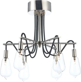DAR LIGHTING SCR0638 SCROLL Mennyezeti Csillár Polírozott Nikkel, Átlátszó G4 IP20