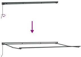 Behúzható napellenző Narancs és fehér 500x300 cm szövet