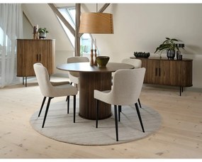 Kerek étkezőasztal tölgyfa dekorral ø 120 cm Nola – Unique Furniture