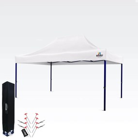 Kiállítási sátor 3x4,5m (45mm acél) | Gyors összeszerelés, hosszú élettartam - 3 oldalfal nélkül - Fehér