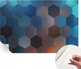 Matt öntapadós fotótapéta falra Kék hexagonok 104x70 cm