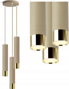 Mennyezeti függőlámpa kasmír cső Bézs ekrü Led konyhába nappaliba a pult felett