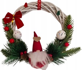 Karácsonyi koszorú dísz lógó mikulás 20cm