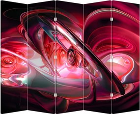 Paraván - Piros fraktálos (210x170 cm)