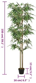 zöld mű bambuszfa 988 levéllel 150 cm