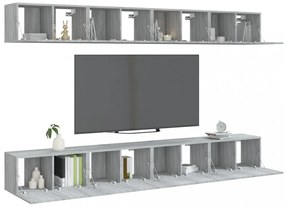 8 db szürke sonoma színű szerelt fa TV-szekrény 60 x 30 x 30 cm