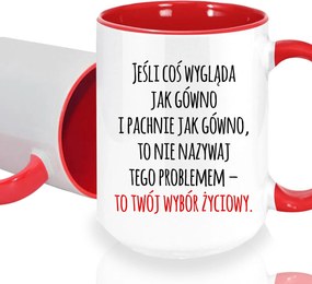 Bögre Fehér XXL Beltéri Piros Nagy Kerámia Ajándék Életválasztás