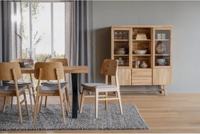 Natúr színű tölgyfa tálalószekrény 130x150 cm Brooklyn - Rowico