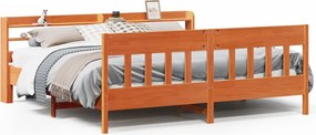 vidaXL viaszbarna tömör fenyőfa ágy matrac nélkül 180 x 200 cm