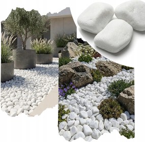 Thassos Kerti Dekorációs Kő Fehér 4-8 cm Dekoratív 10 kg