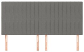 4 db sötétszürke szövet fejtámla 90x5x78/88 cm