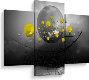 Kép- sárga absztrakt gömbök (90x60 cm)