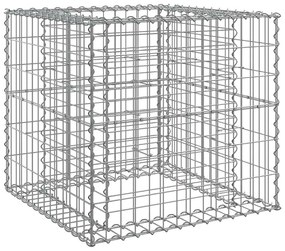 ezüst horganyzott vas gabion kosár 70 x 70 x 65 cm